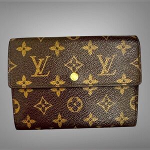 Authentic Louis Vuitton Monogram Porte Tresor Etui Papiers Trifold Wallet